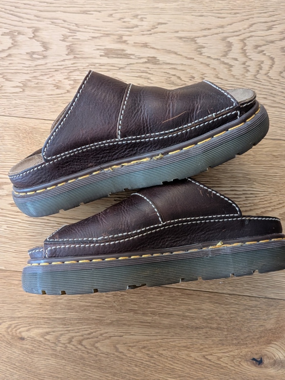 Dr. Martens England 8418 vintage 90's Y2K Chunky Sandals SlidesBark Grizzly 9 - Picture 7 of 9